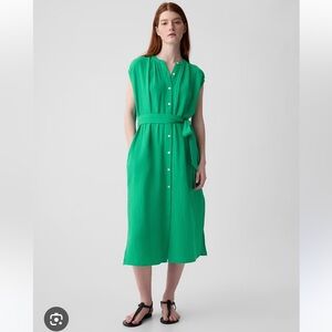 GAP Green Sleeveless Sundress with V-Neck
